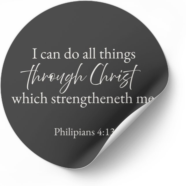 Philipper 4:13 Christlicher Aufkleber (Minimalist Bible verse sticker — Philippians 4:13)