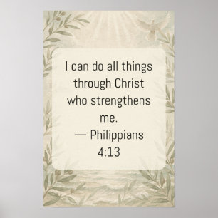 Philipper 4 13 Christlicher Glaubens Text Kunst Ku Poster