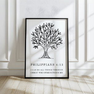 Philipper 4:13 Christliches Bibelvers-Kunstwerk Poster