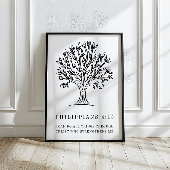 Philipper 4:13 Christliches Bibelvers-Kunstwerk Poster (Von Creator hochgeladen)
