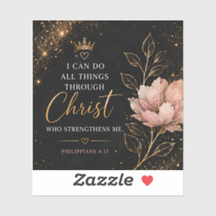 Philipper 4:13 Florale christliche Aufkleber