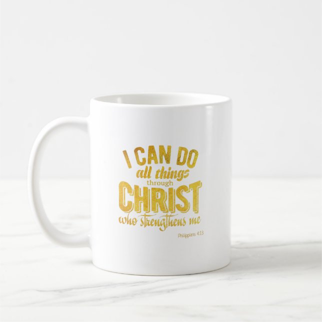 Philipper 4:13 Gold Christlich Kaffeetasse (Links)