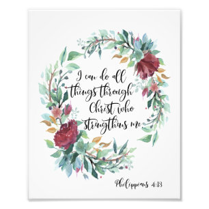 Philipper 4:13 Ich kann alles durch Christus Fotodruck