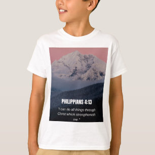 Philipper 4:13 KJV Bibelvers Berg & Wald T-Shirt