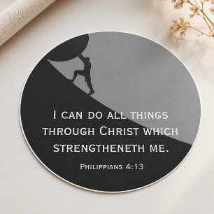 Philipper 4:13 KJV Bibelvers Riesiger Stein Runder Aufkleber