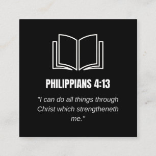 Philipper 4:13 Minimalistische Bibelvers KJV-Zitat Quadratische Visitenkarte