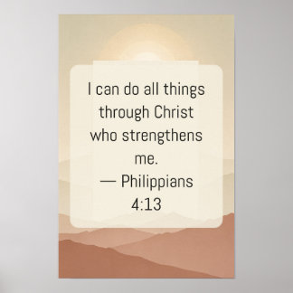 Philipper 4:13 Terrakotta-Berg-Schrift Pos Poster