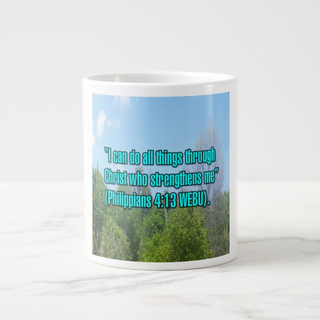 Philipper 4:13 WEBU Mug Jumbo-Tasse (Vorderseite)