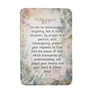 Philipper 4:6-7 Christliche Bibelstelle Wasserfarb Badematte