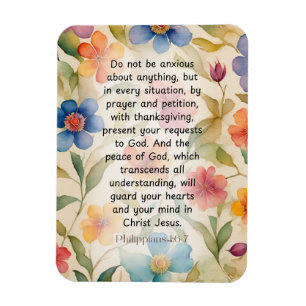 Philipper 4:6-7 Christliche Bibelstelle Wasserfarb Magnet