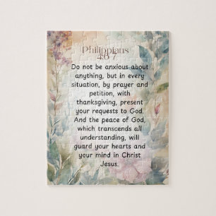 Philipper 4:6-7 Christliche Bibelvers Wasserfarbe Puzzle