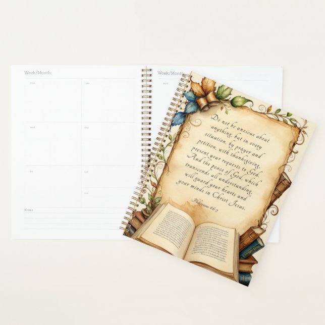 Philipper 4:6-7 Christliches Bibelvers-Kunstwerk Planer (Anzeige)