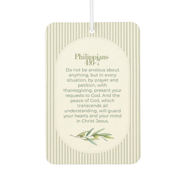 Philipper 4:6–7 Christliches Ermutigungsgeschenk Autolufterfrischer (Vorderseite)