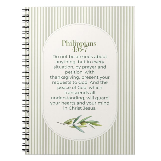 Philipper 4:6–7 Christliches Ermutigungsgeschenk Notizblock (Vorderseite)
