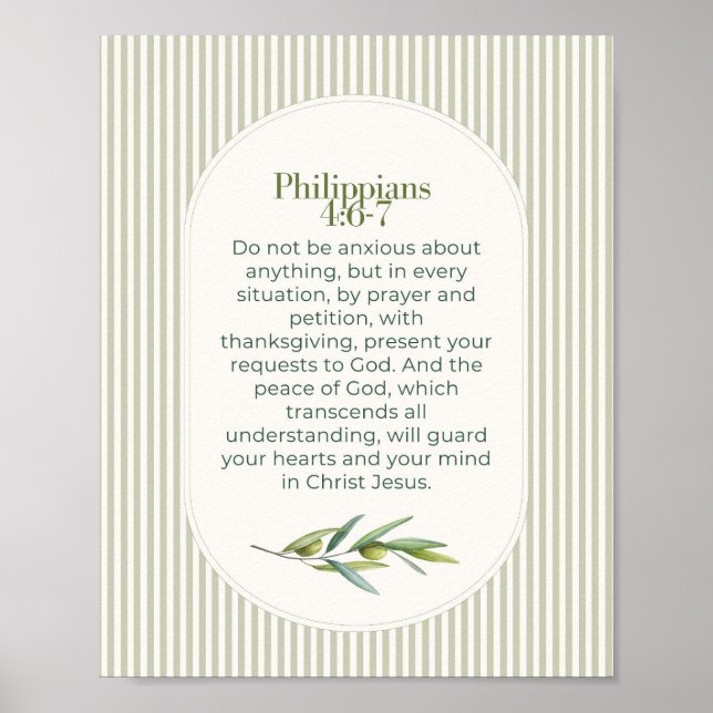 Philipper 4:6–7 Christliches Ermutigungsgeschenk Poster (Vorne)