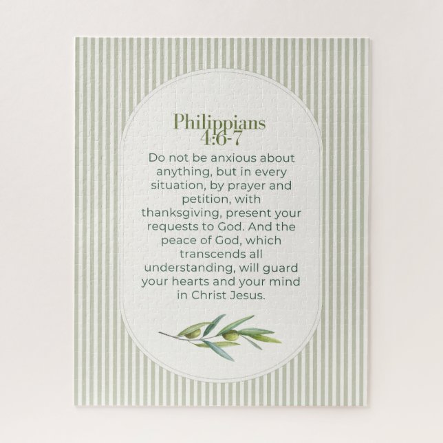 Philipper 4:6–7 Christliches Ermutigungsgeschenk Puzzle (Vertikal)