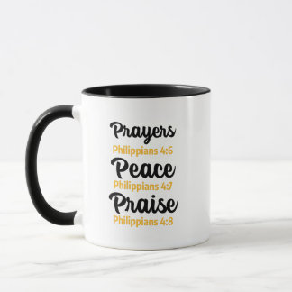 Philipper 4:6-8 Gebete, Frieden, Lob Tasse