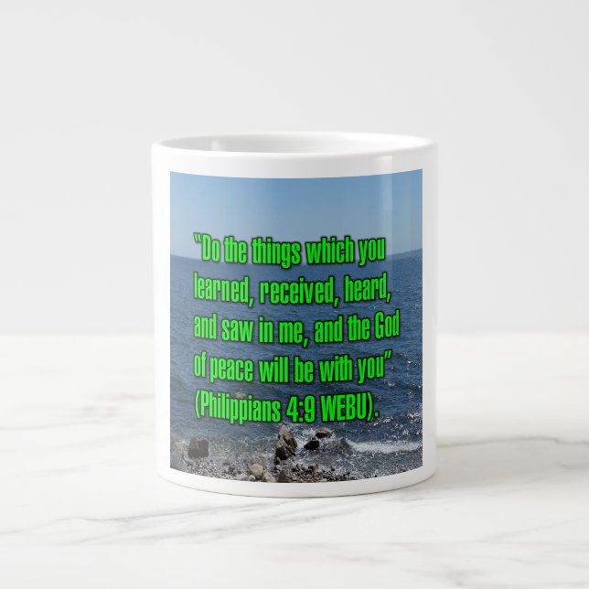 Philipper 4:9 WEBU Tasse (Vorderseite)