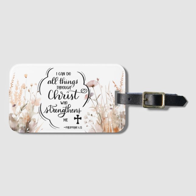 Philippianer 4:13 Alles durch die Christi-Bibel Gepäckanhänger (Vorderseite (Horizontal))