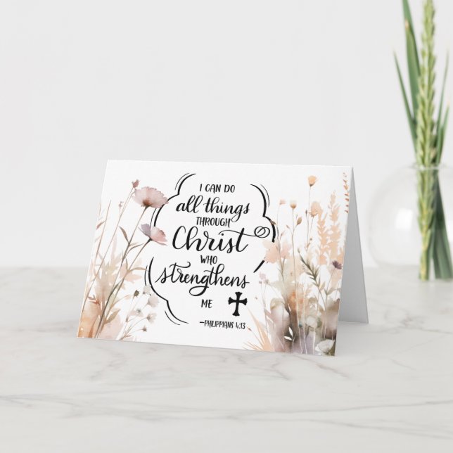 Philippianer 4:13 Alles durch die Christi-Bibel Karte (Vorderseite)