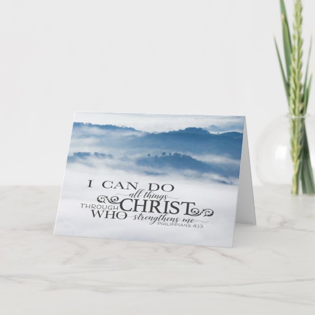 Philippianer 4:13 Alles durch die Christi-Bibel Karte (Vorderseite)