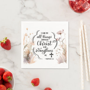 Philippianer 4:13 Alles durch die Christi-Bibel Serviette