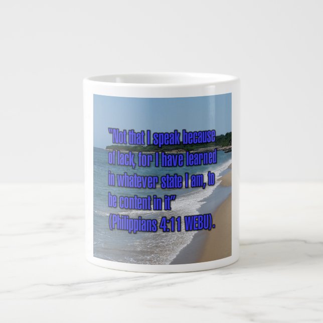 Philippians 4:11 WEBU Mug Jumbo-Tasse (Vorderseite)