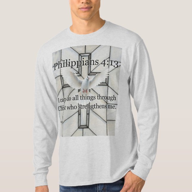 Philippians 4:13 Bible Verse Men's Long Sleeve Tee (Vorderseite)