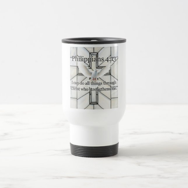 Philippians 4:13 Bible Verse Travel Mug Reisebecher (Mittel)