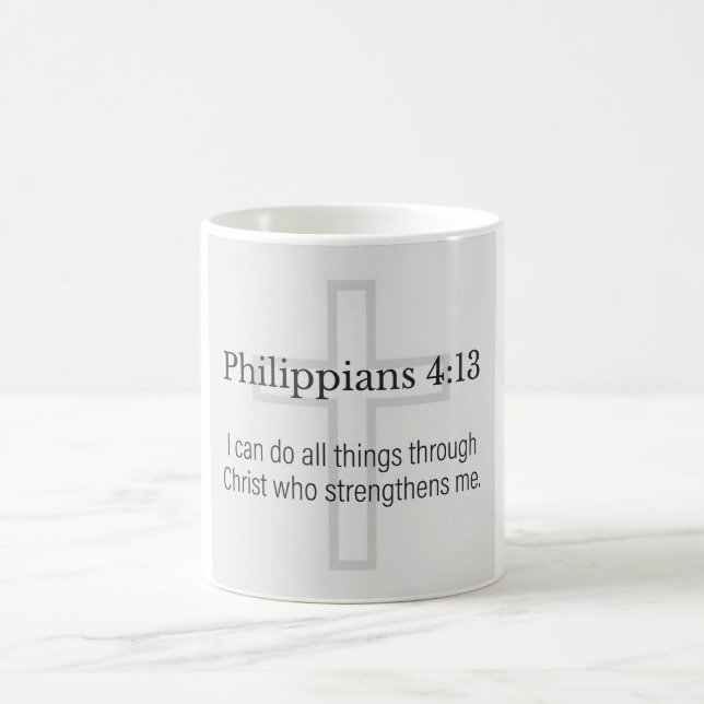 Philippians 4:13 Christian Coffee Mug Kaffeetasse (Mittel)