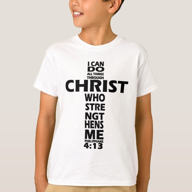 PHILIPPIANS 4:13 - CROSS - ICH KANN ALLES TUN T-Shirt (Vorderseite)