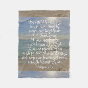 Philippians-4:13 Friedensbibel-Vers-Strand Fleecedecke