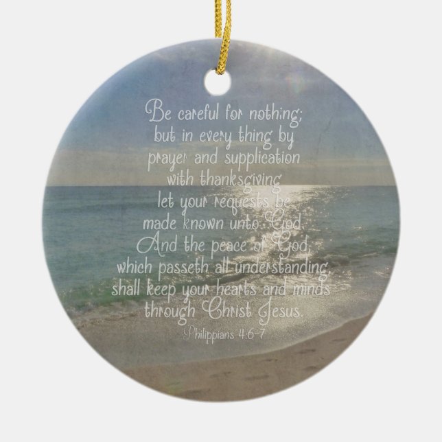 Philippians-4:13 Friedensbibel-Vers-Strand Keramik Ornament (Vorne)