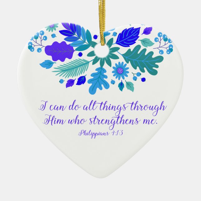 Philippians-4:13 - ich kann alle Sachen tun - Vers Keramik Ornament (Vorne)