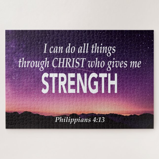 PHILIPPIANS 4:13 Ich kann alles tun Christlich Jig Puzzle (Horizontal)