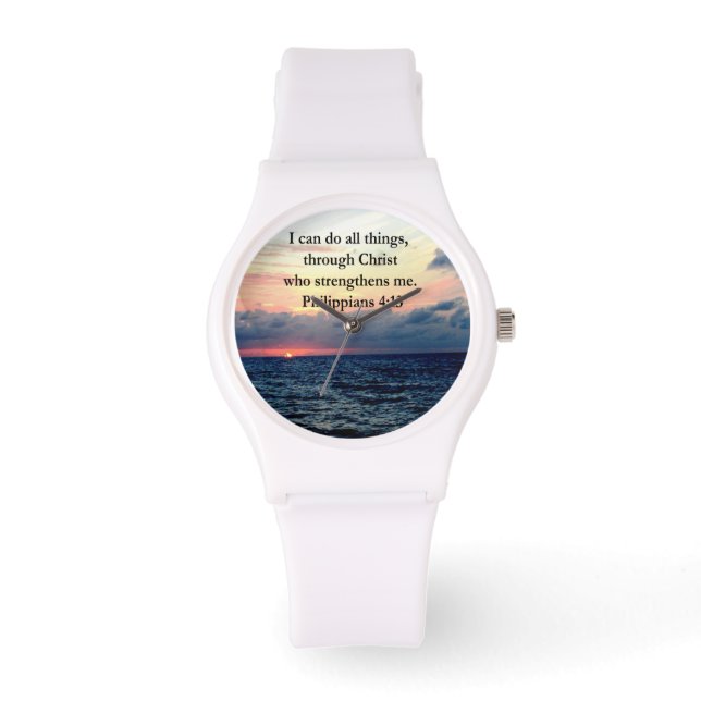 PHILIPPIANS 4:13 SONNENDESIGN ARMBANDUHR (Vorderseite)