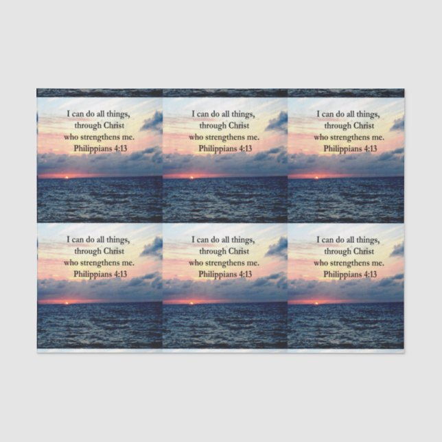 PHILIPPIANS 4:13 SONNENDESIGN SEIDENPAPIER (Vorderseite)