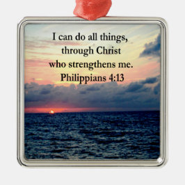 PHILIPPIANS 4:13 SONNENDESIGN SILBERNES ORNAMENT