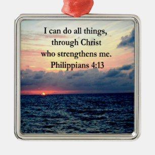 PHILIPPIANS 4:13 SONNENDESIGN SILBERNES ORNAMENT
