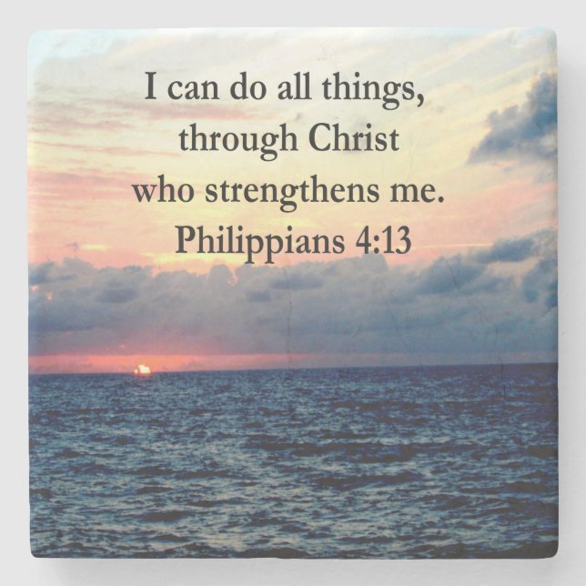PHILIPPIANS 4:13 SONNENDESIGN STEINUNTERSETZER (Vorderseite)