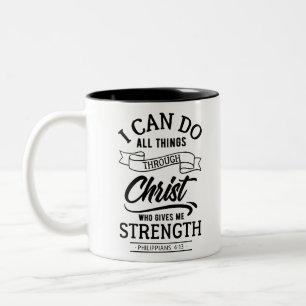 PHILIPPIANS 4 13 ZWEIFARBIGE TASSE