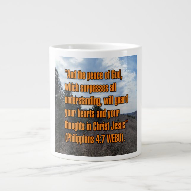 Philippians 4:7 WEBU Mug Jumbo-Tasse (Vorderseite)