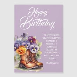 Philippians 4:8 Christian Birthday Greetings Magnetkarte