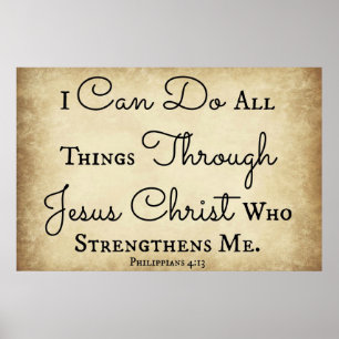 Philippians-Bibel-Vers kann ich alle Sachen tun Poster