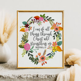 Philippians Bibelschrift Verse Feminine Floral Poster