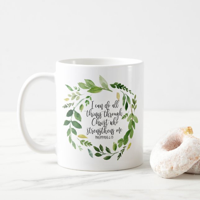Philippians Bible Scripture verse Inspiration Kaffeetasse (Mit Donut)