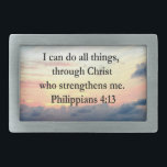 PHILIPPIER 4:13 RECHTECKIGE GÜRTELSCHNALLE<br><div class="desc">Zeigen Sie mit diesem atemberaubenden Sonnenaufgang über dem Ozean das ursprüngliche Foto-Design mit der inspirierend Schrift Vers Philippians 4:13 über T-Shirts und Geschenke in Gottes Liebe und Segen. Ich kann alles durch Christus tun, der mich stärkt. Dieses ruhige philippinische 4:13 Design wird ein wertvolles Geschenk, wenn Segen, dass jemand etwas...</div>