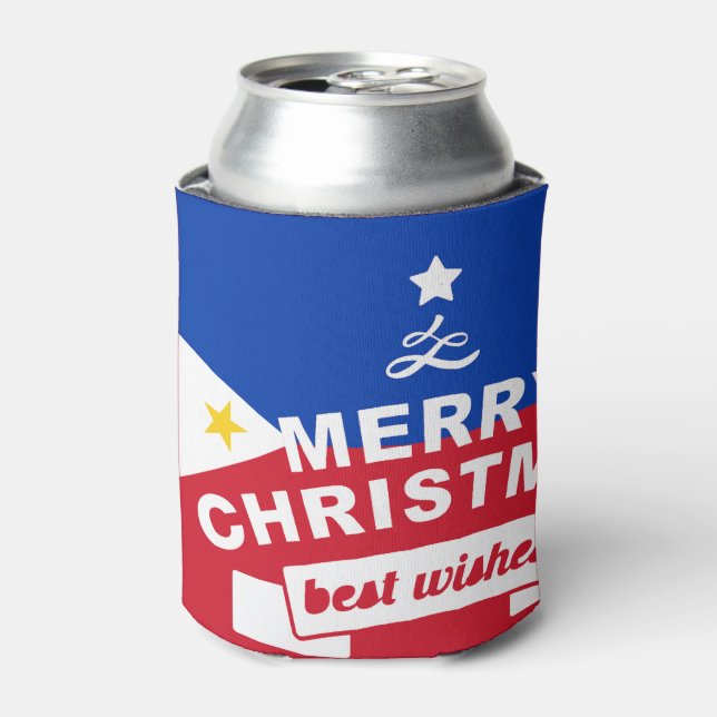 Philippine Flag Weihnachten: Frohe Weihnachten & B Dosenkühler (Kanne Vorderseite)