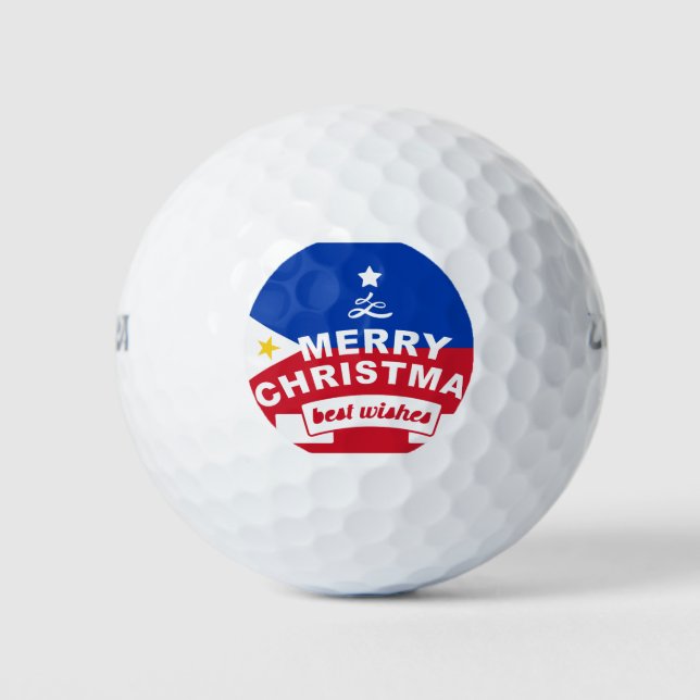 Philippine Flag Weihnachten: Frohe Weihnachten & B Golfball (Vorderseite)