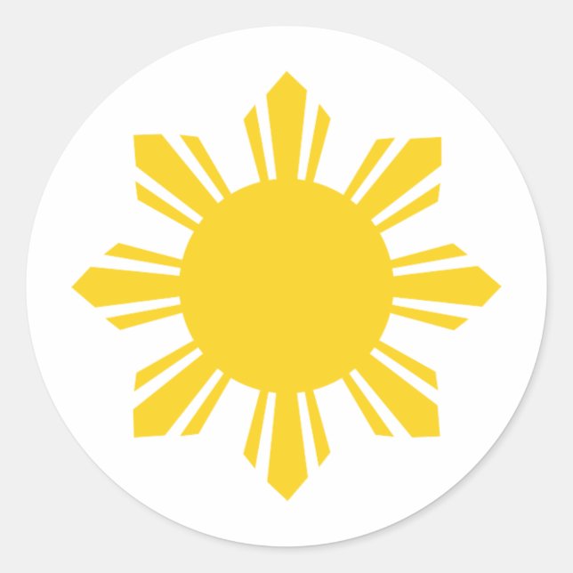 Philippine Sun, Pinoy Sun, Philippino Sun Runder Aufkleber (Vorderseite)